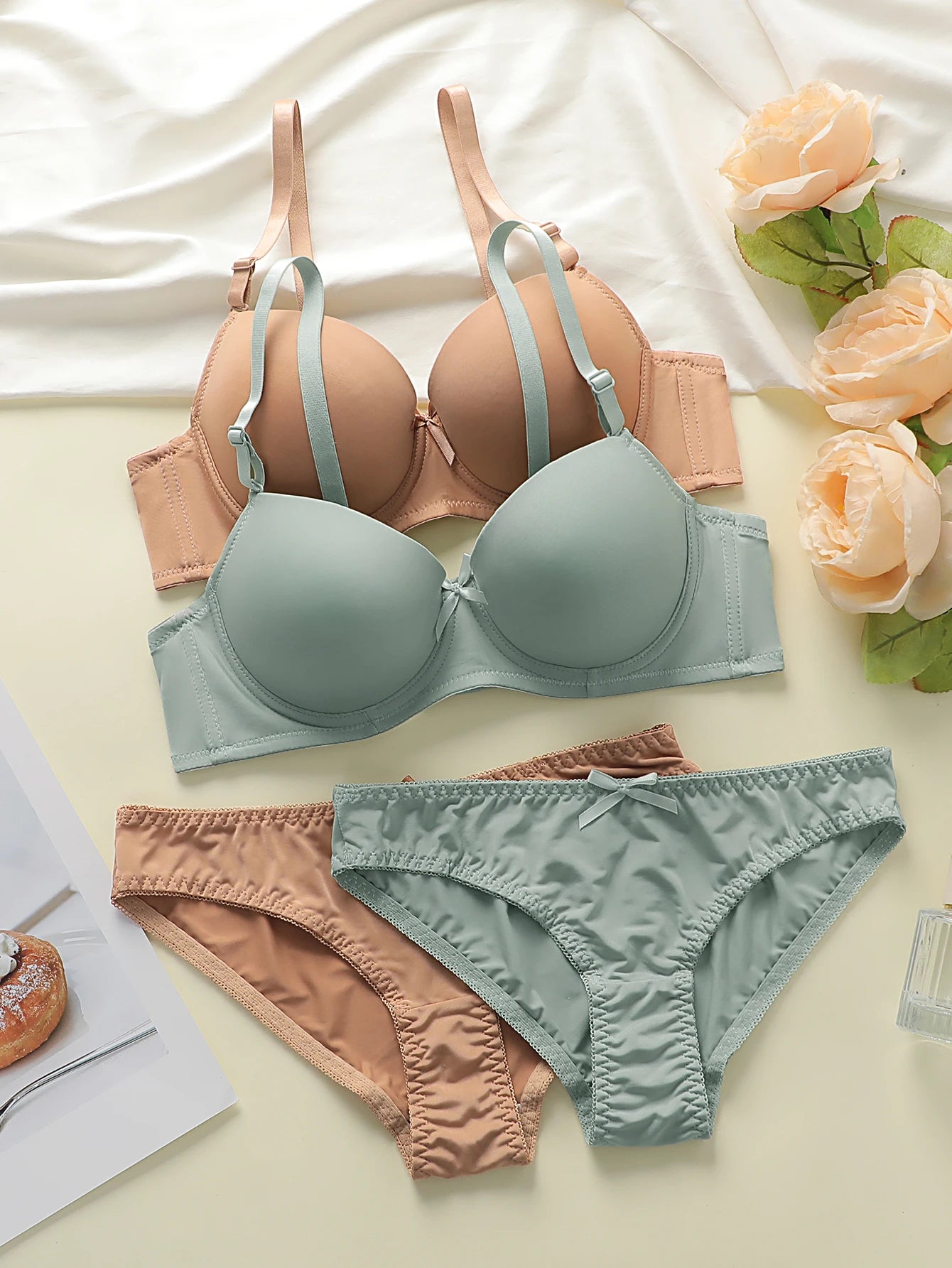 Women’s Lace Up Lingerie Set – Push Up Bra & Panty Steel Ring Underwear - Harmony Haven - Essentials