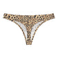 Women’s Leopard Print Seamless Thong – Low Waist Ice Silk G String Panties - Harmony Haven - Essentials