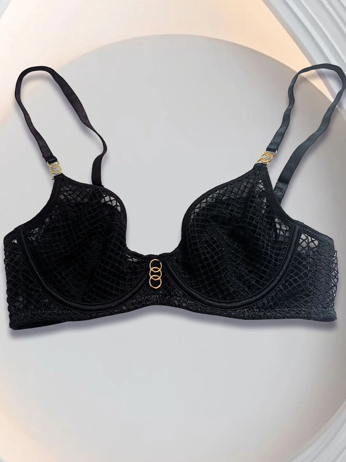 Women's Sheer Floral Lace Minimizer Bra – Underwire Full-Support Balconette - Harmony Haven - Essentials