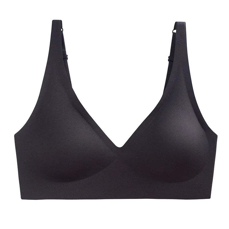 Women's Seamless Leopard Print Bra – Wireless 3/4 Cup Push-Up Bralette - Harmony Haven - Essentials