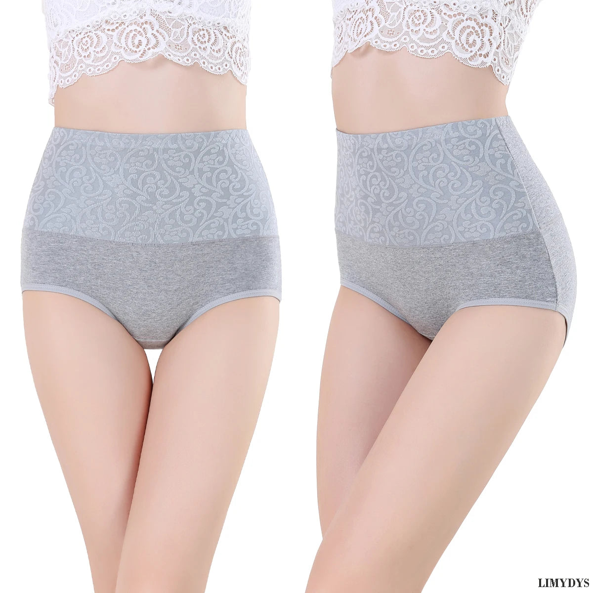 Women's Embroidered High-Waisted Cotton Briefs – Breathable Full-Coverage Everyday Underwear - Harmony Haven - Essentials
