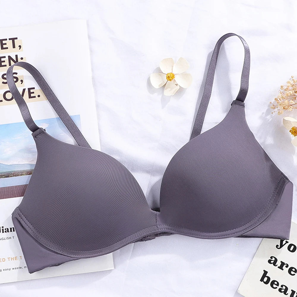 Women's Seamless Wireless Gather Bralette – Ultra-Comfort 3/4 Cup Padded Bra - Harmony Haven - Essentials