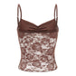 Women’s Lace Cami Top – Sleeveless Ruched Summer Corset Tank Top - Harmony Haven - Essentials