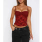 Women’s Lace Cami Top – Sleeveless Ruched Summer Corset Tank Top - Harmony Haven - Essentials