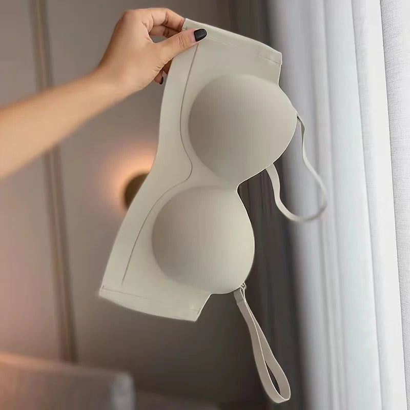 Women’s Strapless Push Up Bra – Seamless Wireless Invisible Tube Bra - Harmony Haven - Essentials