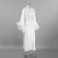 Women's Luxury Silk Feather Boudoir Robe – Long Bridal Kimono Maxi Dress - Harmony Haven - Essentials