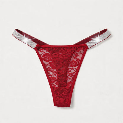 Women’s Floral Lace Thong Panty – Sexy Low Rise G String Underwear - Harmony Haven - Essentials