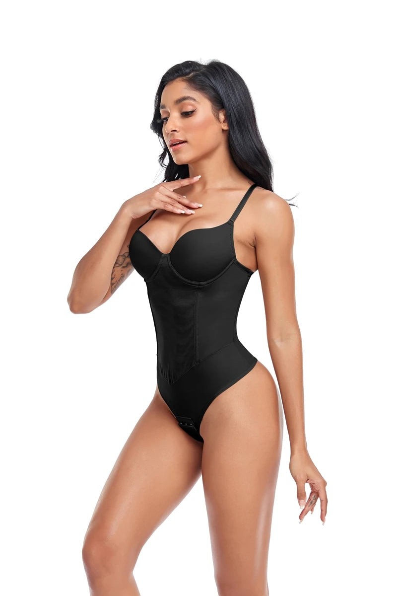 Women's Backless Tummy Control Shapewear Bodysuit – Medium Compression Hourglass Shaper - Harmony Haven - Essentials