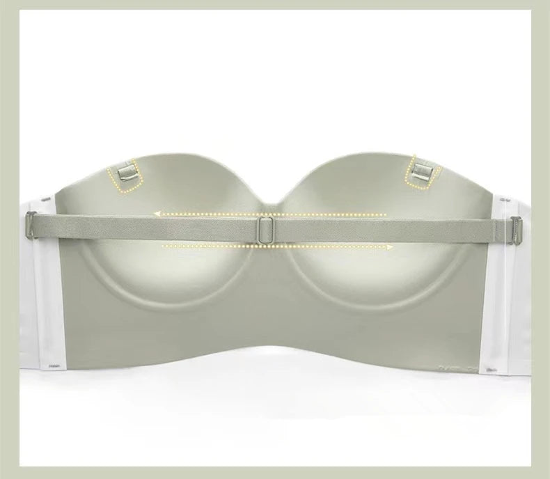 Women’s Strapless Push Up Bra – Seamless Wireless Invisible Tube Bra - Harmony Haven - Essentials