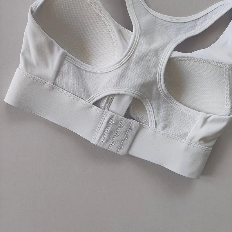 High-Impact Front-Zipper Sports Bra | Shockproof Wireless Gym & Yoga Vest - Harmony Haven - Essentials