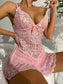 Women's Romantic Lace Babydoll Dress – Sheer Mesh Lingerie Nightwear - Harmony Haven - Essentials