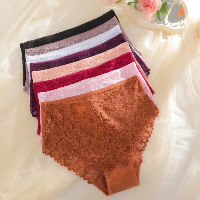 2-Piece Plus Size Lace Panties Set – Luxury Embroidery High-Rise Briefs - Harmony Haven - Essentials