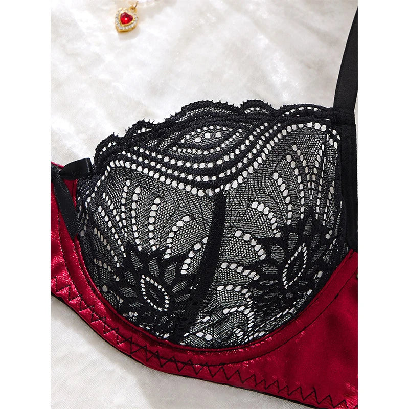 Women’s Black Lace Lingerie Set – Valentine Push Up Bra & Panty Set - Harmony Haven - Essentials
