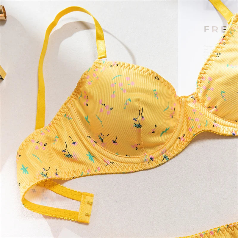 Women’s Floral Lingerie Set – Sexy Bra and Panties Matching Underwear - Harmony Haven - Essentials