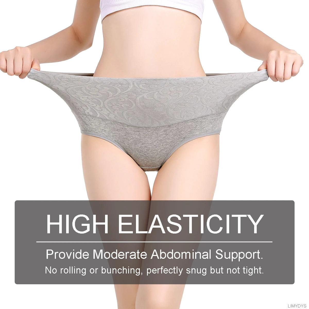 Women's Embroidered High-Waisted Cotton Briefs – Breathable Full-Coverage Everyday Underwear - Harmony Haven - Essentials