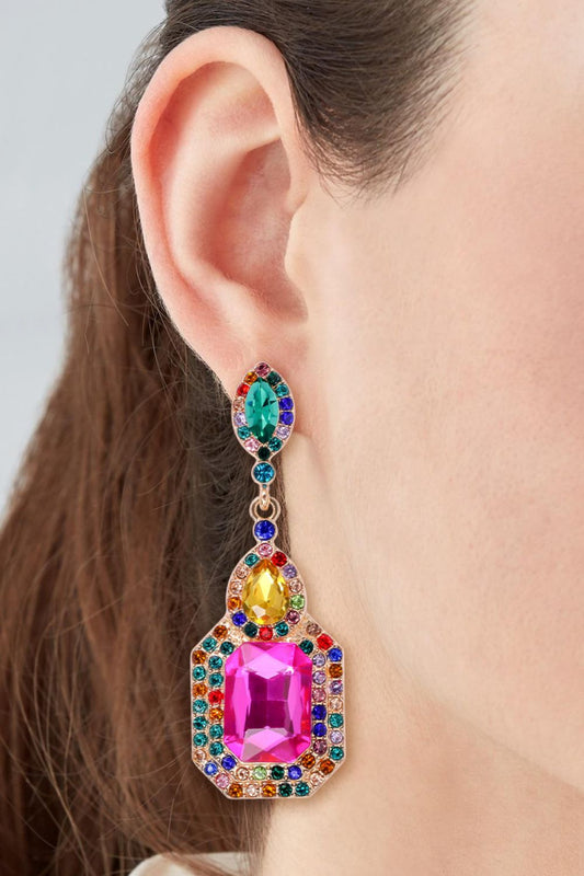 Alloy Rhinestone Dangle Earrings - Harmony Haven - Essentials