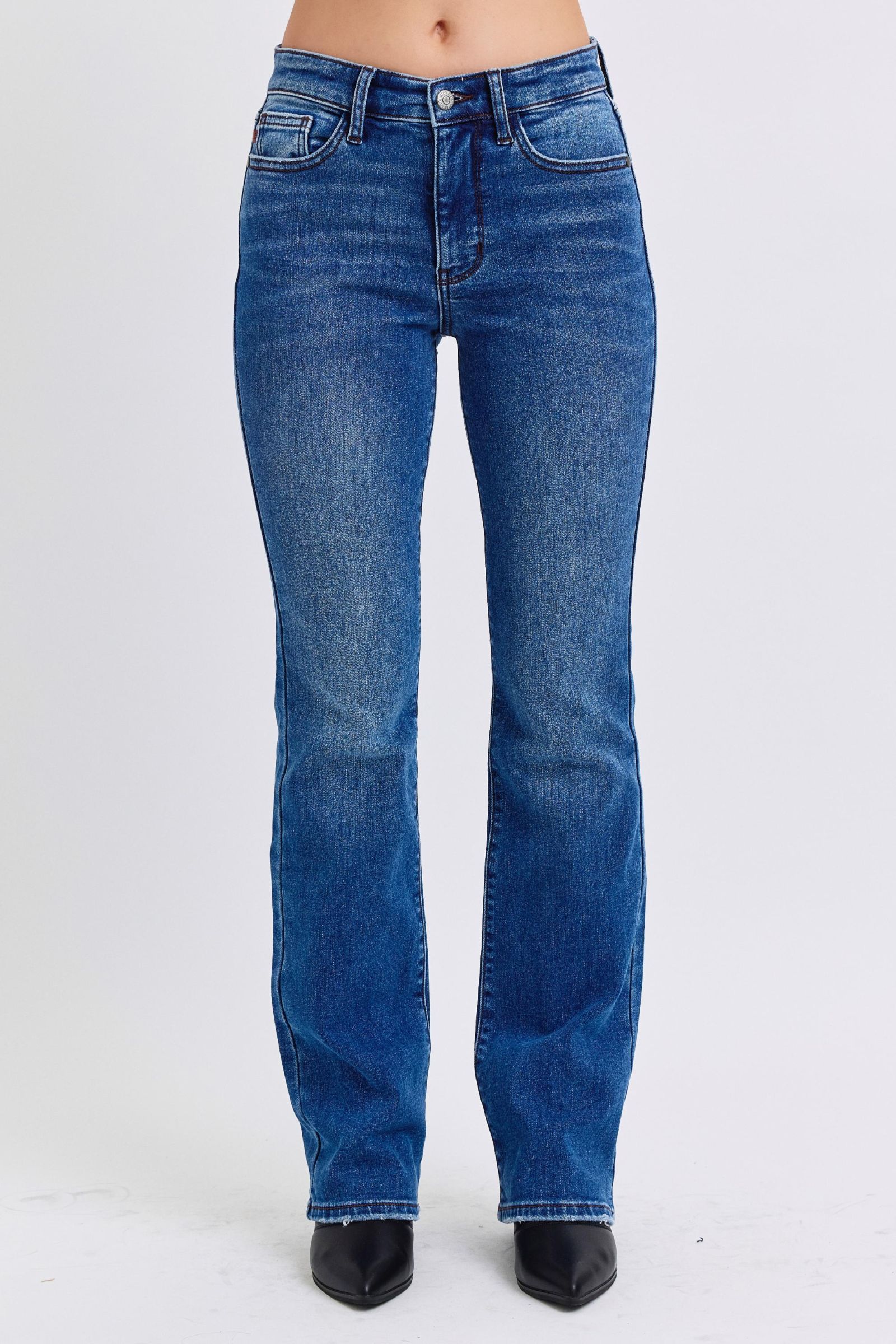 Judy Blue Full Size Run Mid-Rise Bootcut Jeans with Thermal Lining - Harmony Haven - Essentials