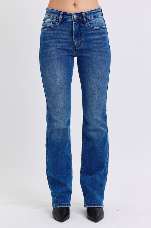 Judy Blue Full Size Run Mid-Rise Bootcut Jeans with Thermal Lining - Harmony Haven - Essentials