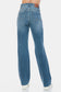 Judy Blue Full Size Tummy Control Cut Raw Hem Straight Jeans - Harmony Haven - Essentials