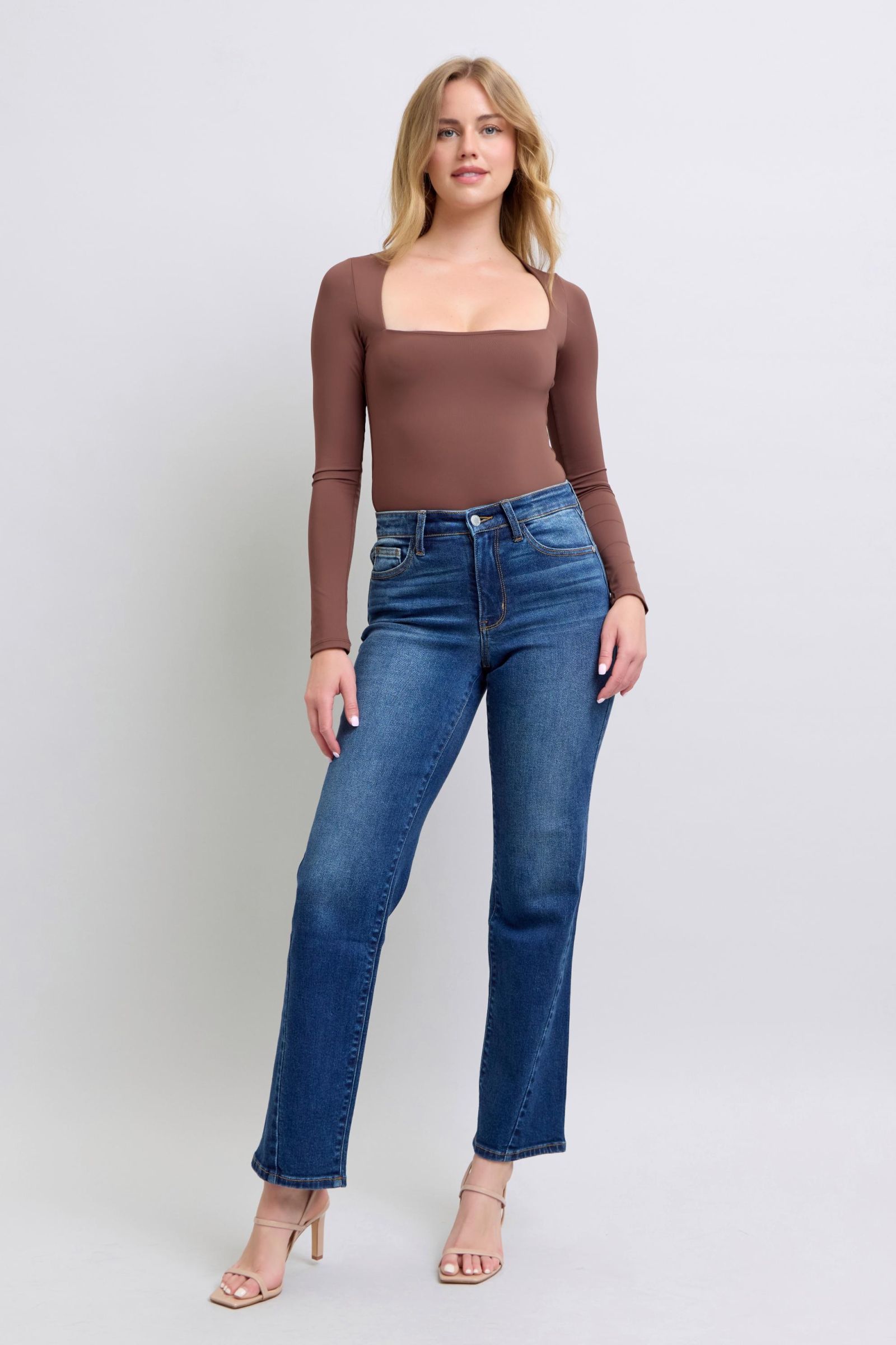 Judy Blue Full Size Side Seam Detail Straight Jeans with Pockets - Harmony Haven - Essentials