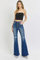 RISEN Distressed Button-Fly Flare Jeans - Harmony Haven - Essentials