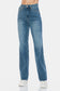 Judy Blue Full Size Tummy Control Cut Raw Hem Straight Jeans - Harmony Haven - Essentials