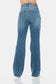 Judy Blue Full Size Tummy Control Cut Raw Hem Straight Jeans - Harmony Haven - Essentials