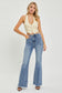 RISEN Full Size High Waist Raw Hem Flare Jeans - Harmony Haven - Essentials