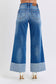 Judy Blue Full Size Distressed High Waist Wide Leg Jeans - Harmony Haven - Essentials